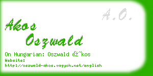 akos oszwald business card